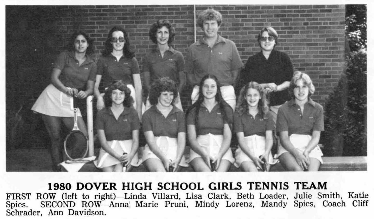 Girls Varsity Tennis Team 1980
